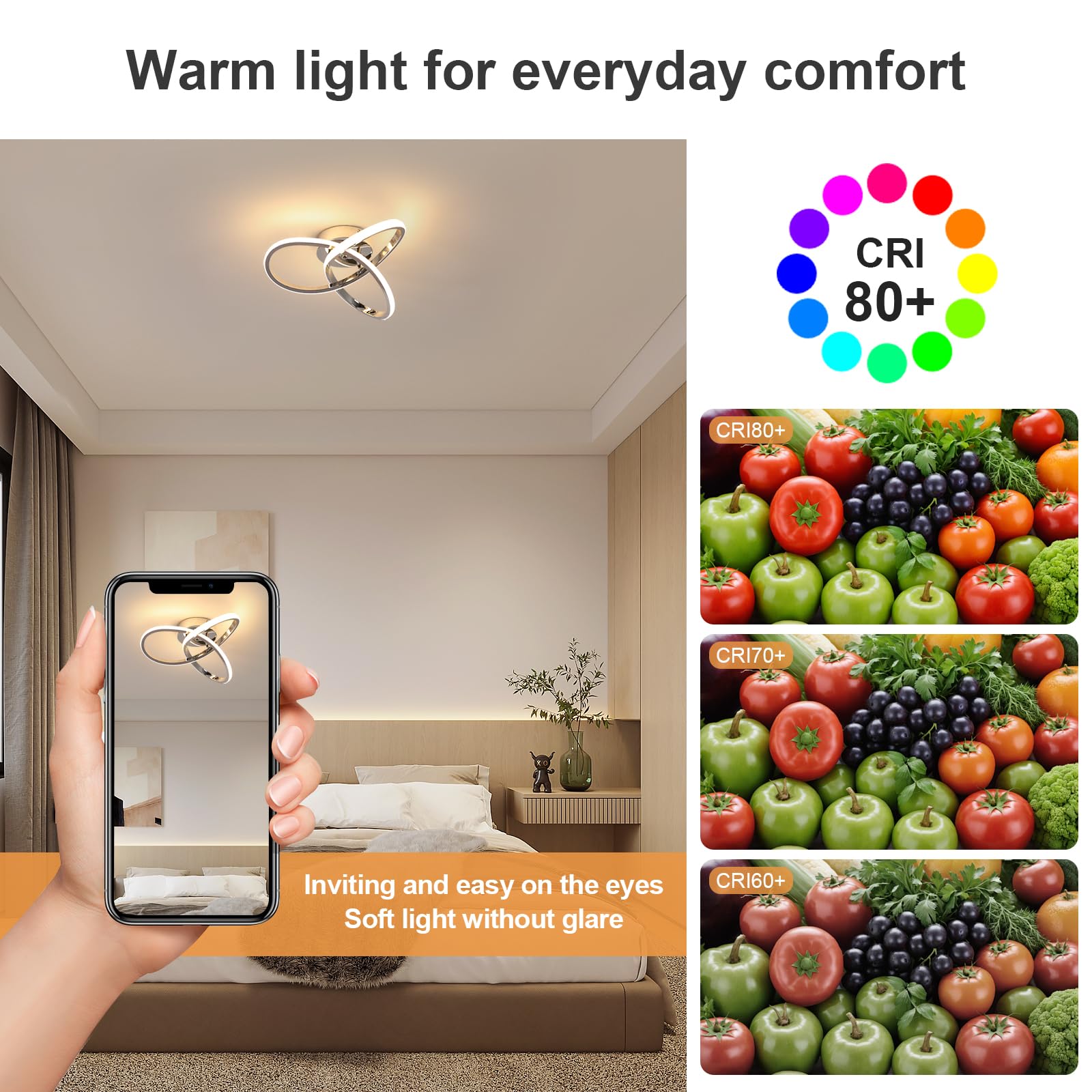 Moderne LED Deckenleuchte 30W – Warmweiß 3000K – Aluminium Design