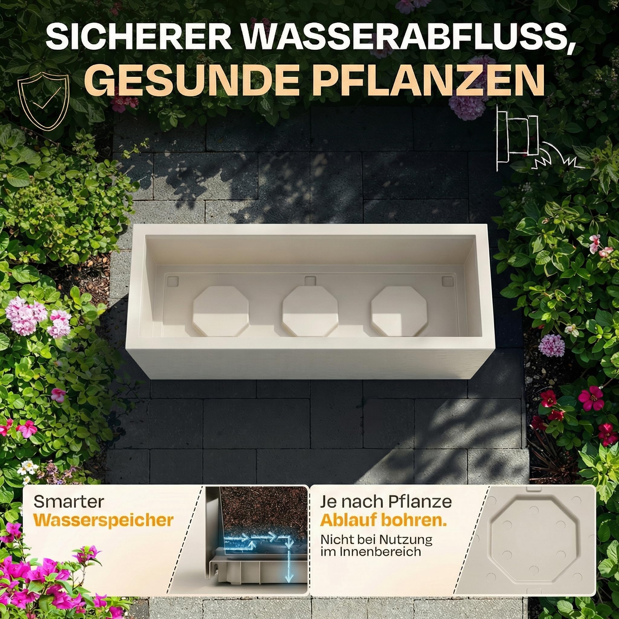 Moderner Pflanzkübel 50L für Balkon & Garten – Stilvoll & wetterfest