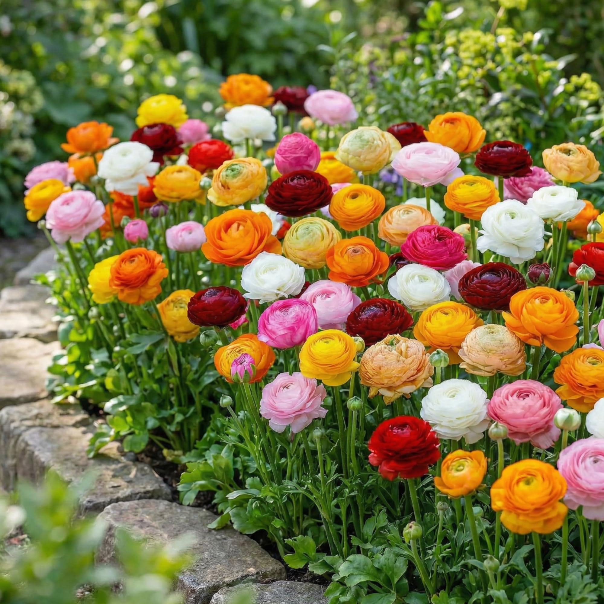 Ranunkeln Zwiebeln 50er Set – Bunte Blüten, Asiatischer Hahnenfuß für Garten & Balkon