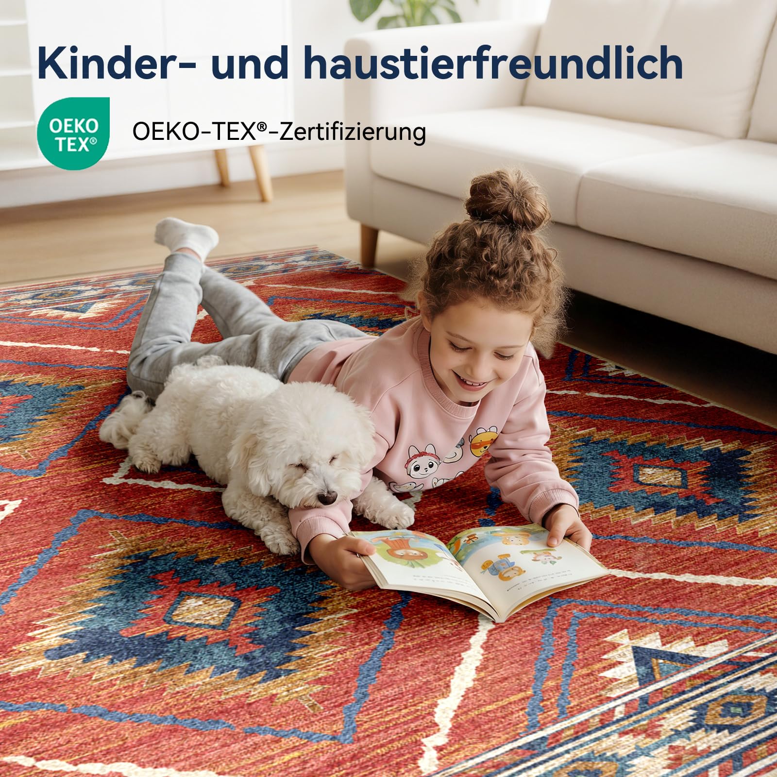 Teppich Läufer 60x300 cm – Rutschfester Flur- & Küchenläufer Waschbar