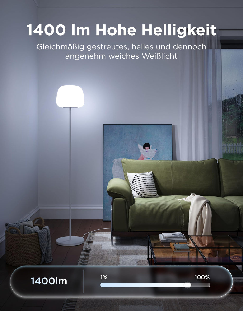 Govee Laterne LED Stehlampe RGBIC | Smart Standleuchte Wohnzimmer