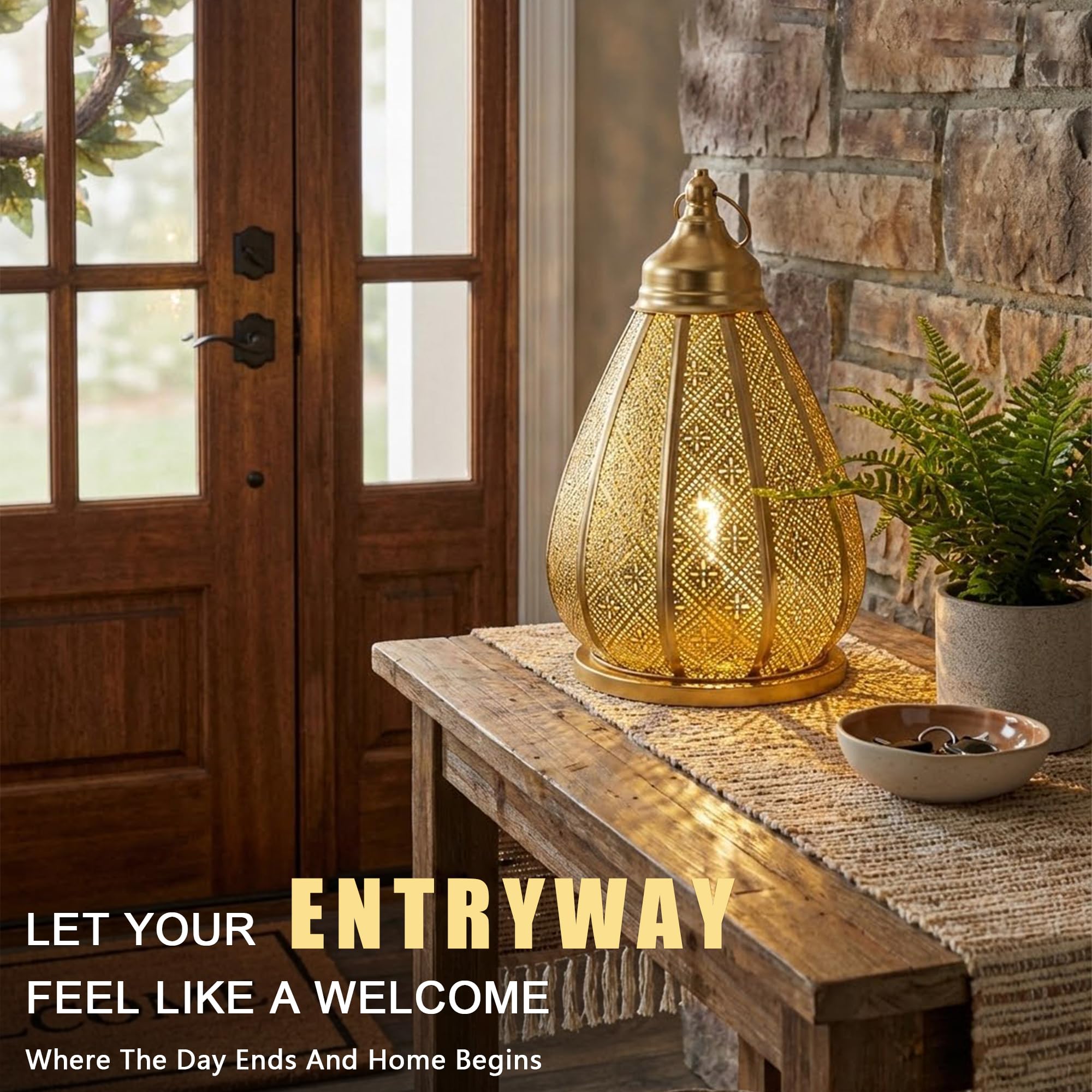 Marokkanische Vintage Metall Lampe – Orientalische Tischlampe für Wohnzimmer, Schlafzimmer & Deko