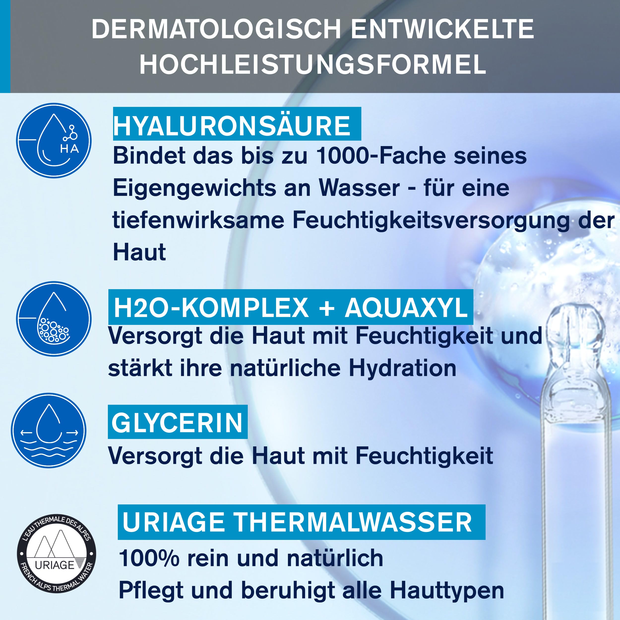 Uriage Thermale Water Jelly Gel – 24h Feuchtigkeit für normale & Mischhaut, kühlend & leicht, 40 ml