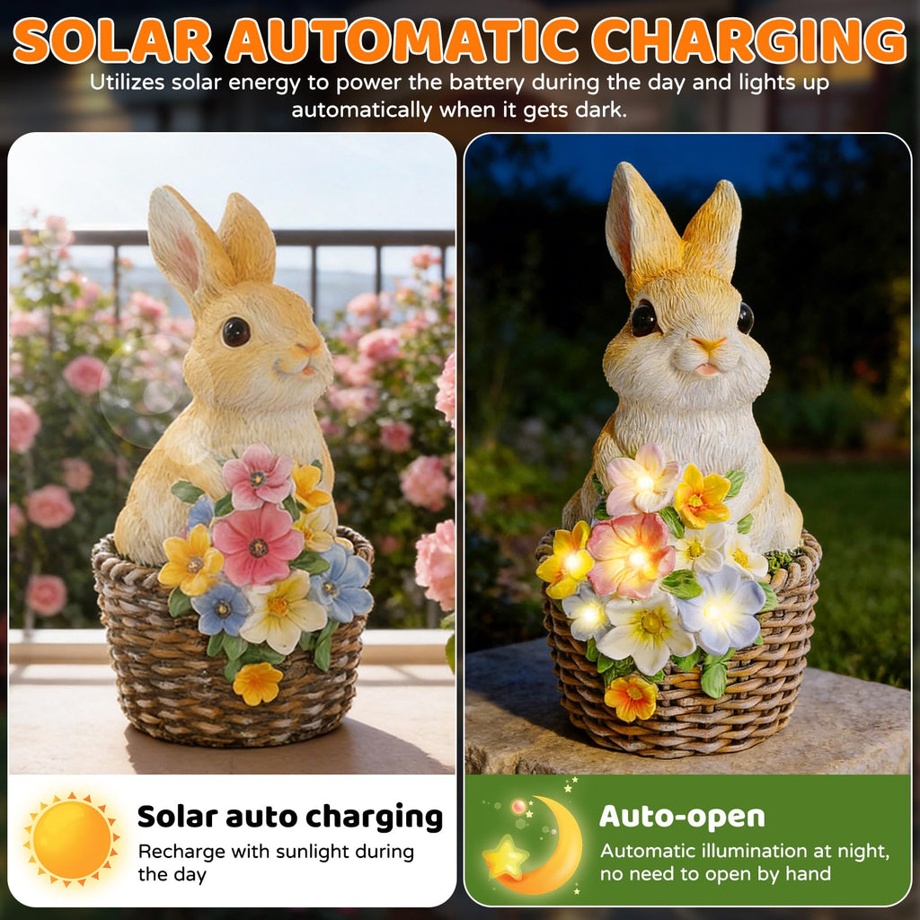 Solar Osterhase Figur – Garten Deko mit LED Laterne für Balkon, Terrasse & Ostern