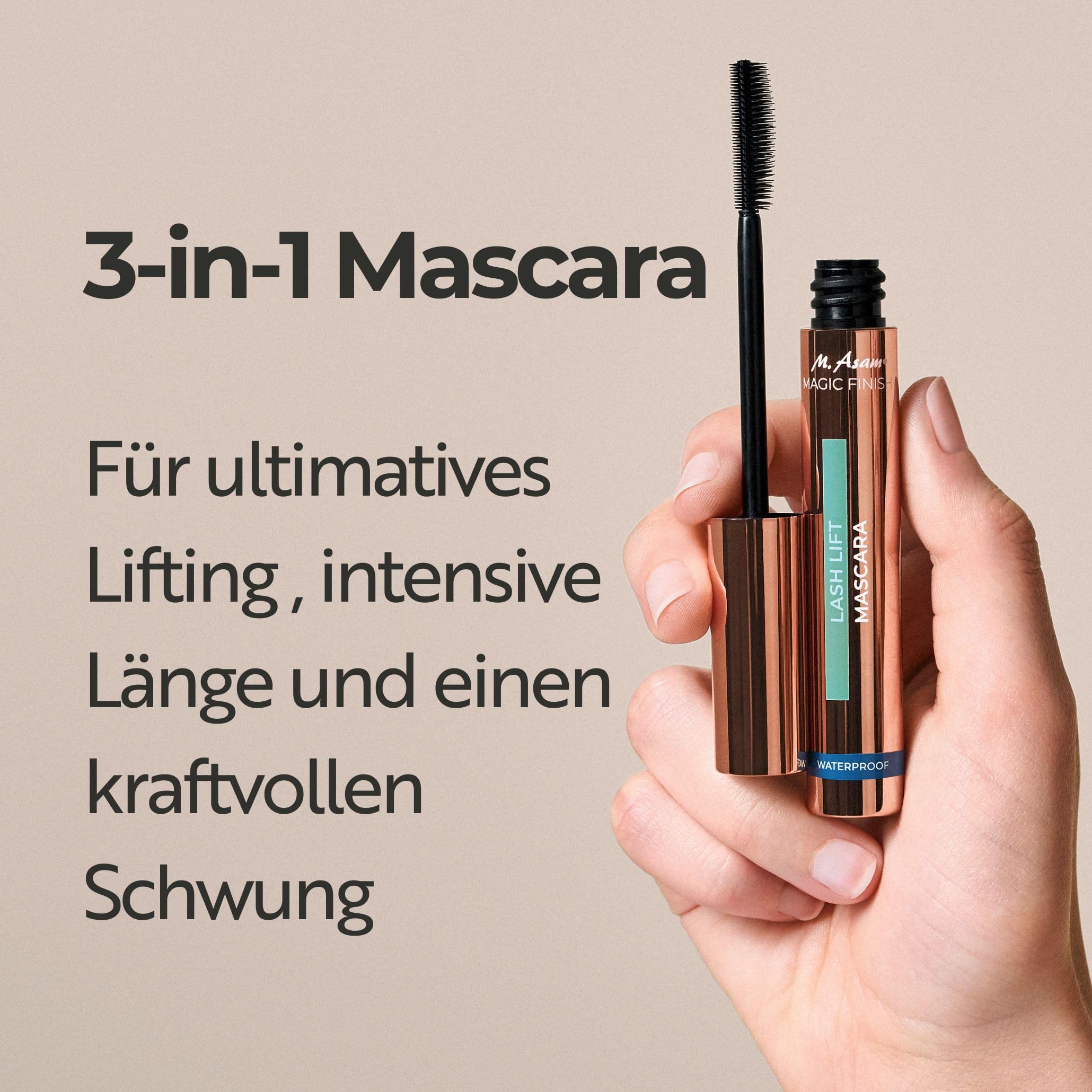 M. Asam Lash Lift Mascara Waterproof – Volumen & Schwung Deep Black