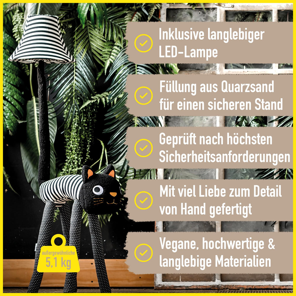 Happy Lamps Luna LED Stehlampe Kinderzimmer | Katze in Handarbeit
