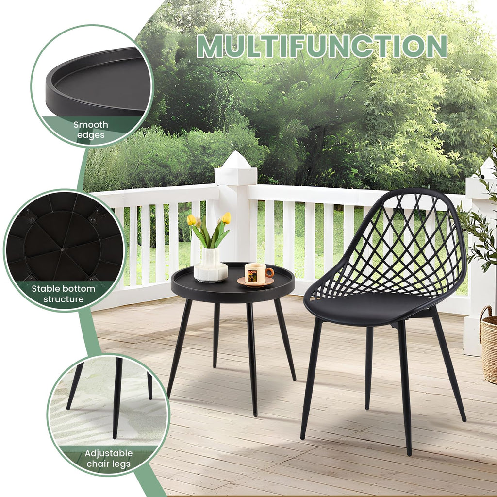 Balkonmöbel Set für 2 Personen – Bistrotisch mit 2 Stühlen, modern & platzsparend