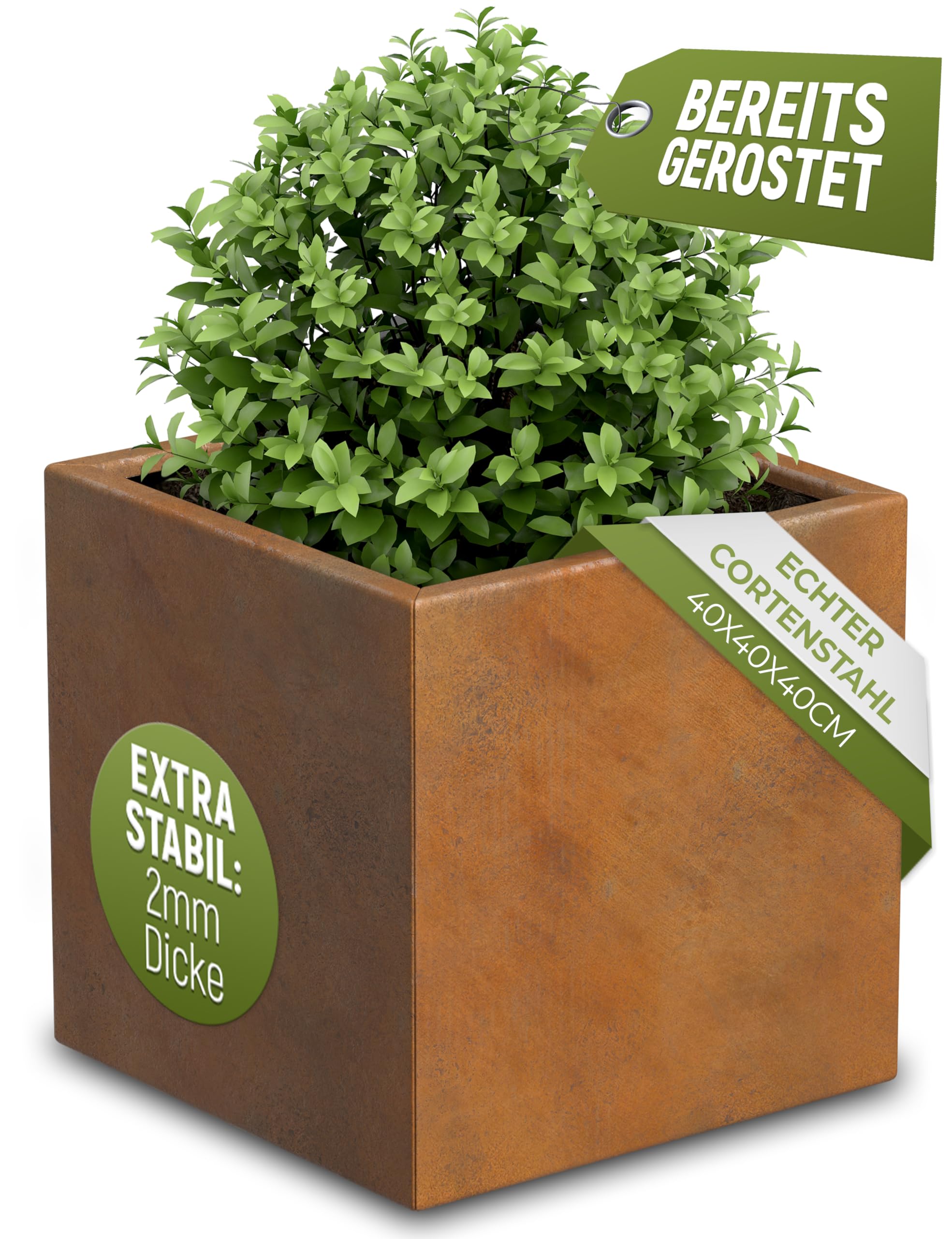 Pflanzkübel Cortenstahl Rostoptik 🧱 Moderner Blumentopf für Garten Balkon Terrasse