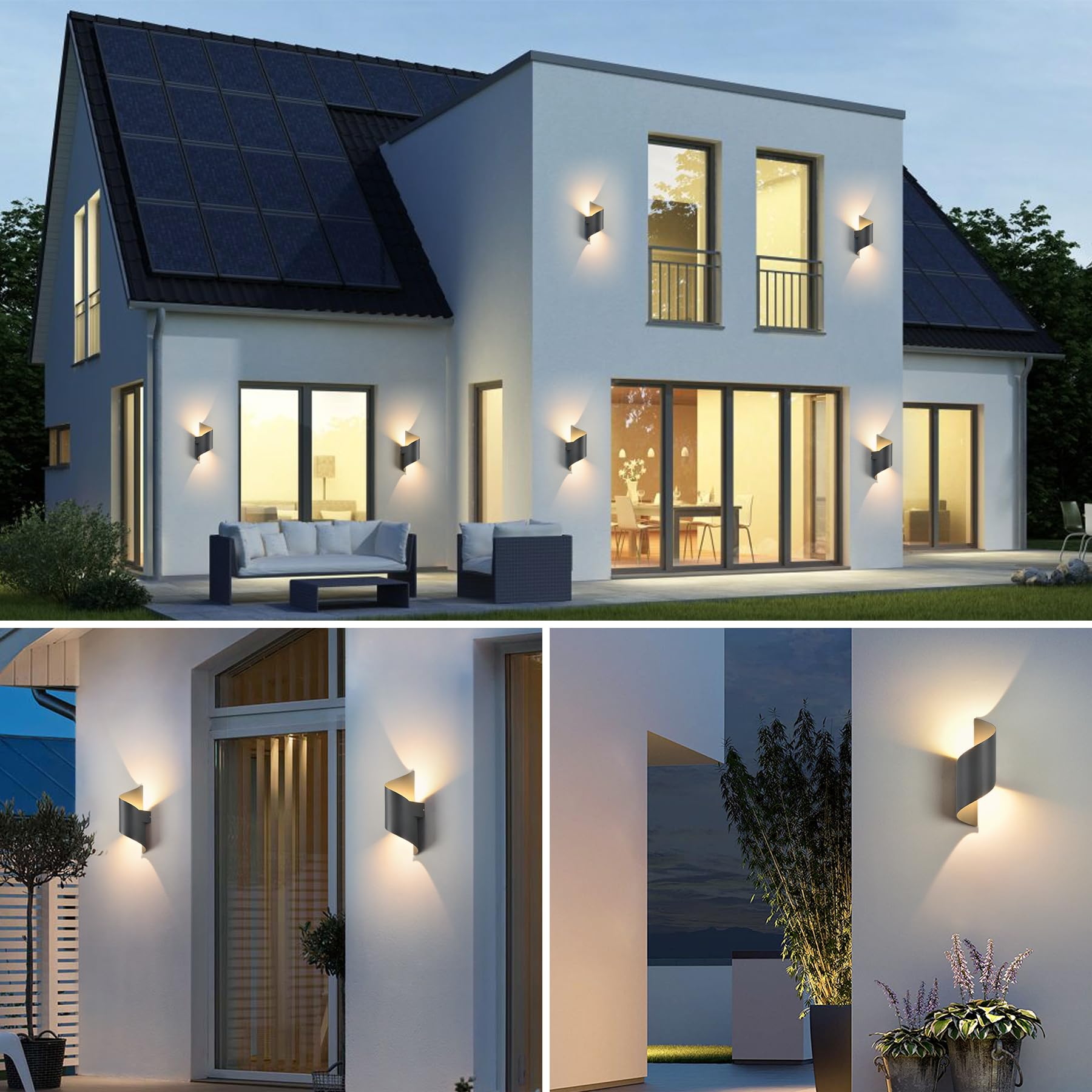 LED Außen-Wandleuchte Up & Down IP65 – Modernes Aluminium Design 3000K Warmweiß