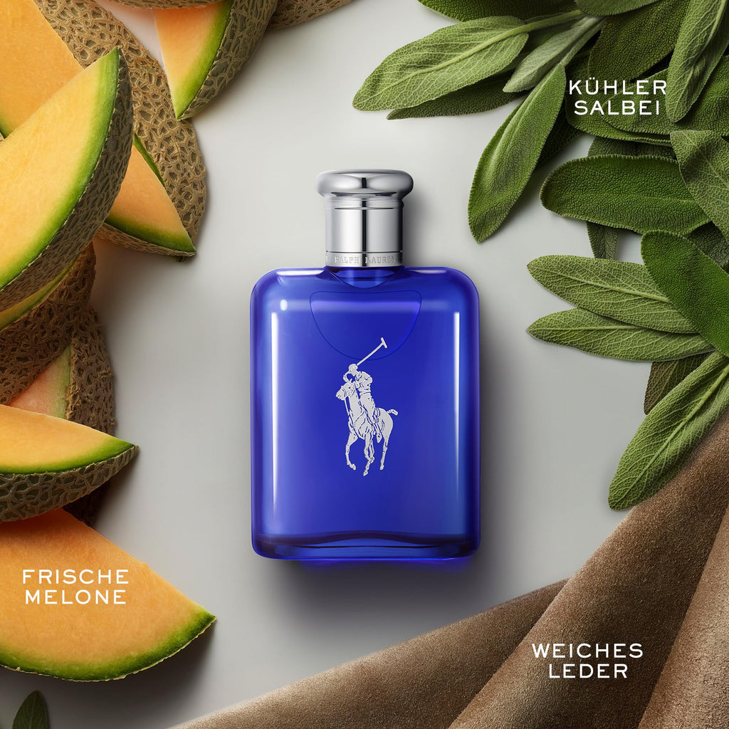 Ralph Lauren Polo Blue Eau de Toilette – Herrenduft mit Melone &amp; Mandarine, 75ml