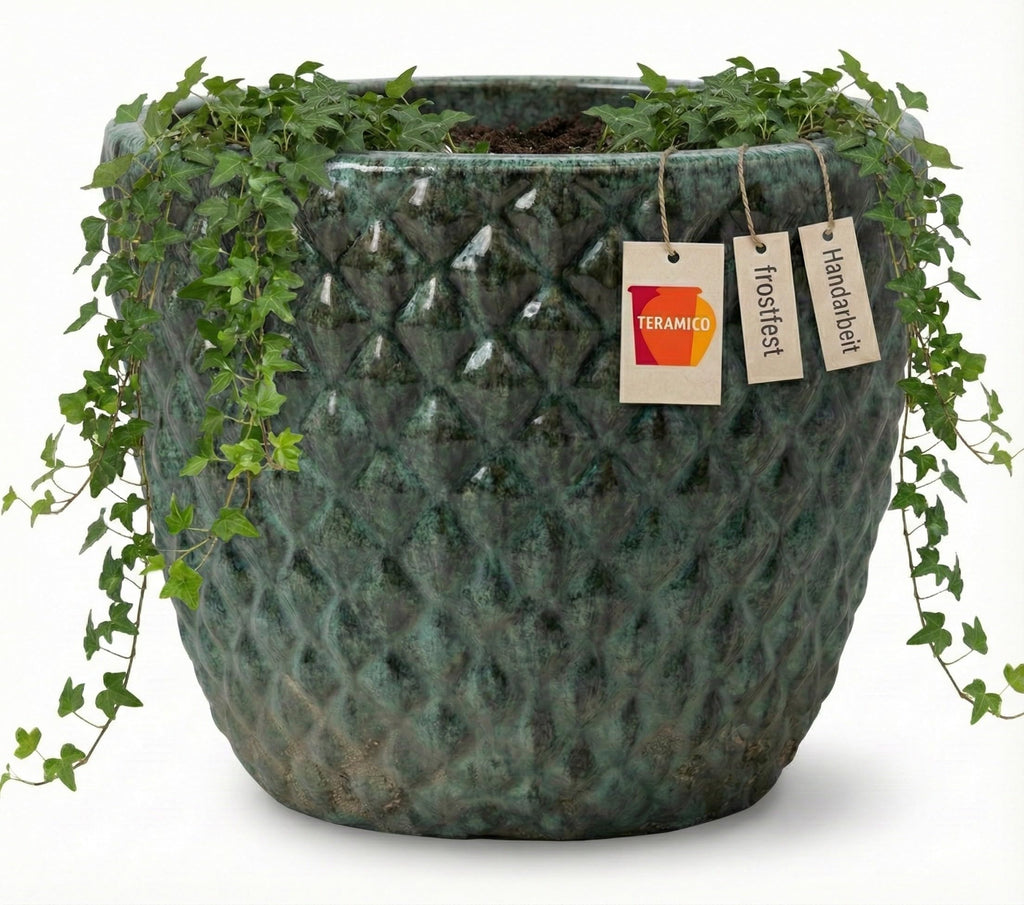 Großer Keramik Pflanzkübel frostfest – Moderner Blumentopf für Garten & Terrasse