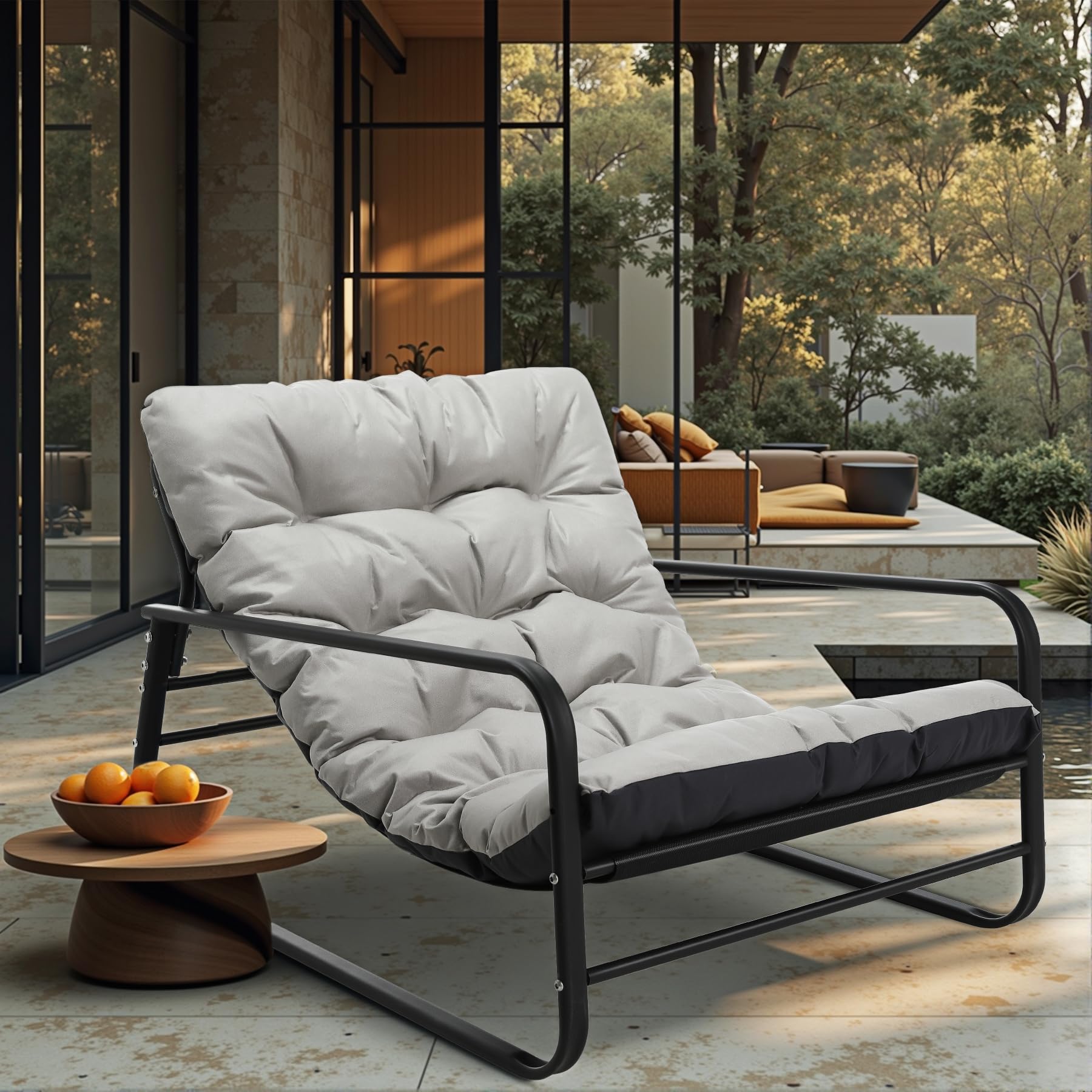 Gartenliege mit Polster – Bequemer Relaxsessel für Balkon, Terrasse & Garten