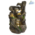 Gartenbrunnen Baumwurzel &amp; Stein-Kaskade mit LED – Zierbrunnen Indoor