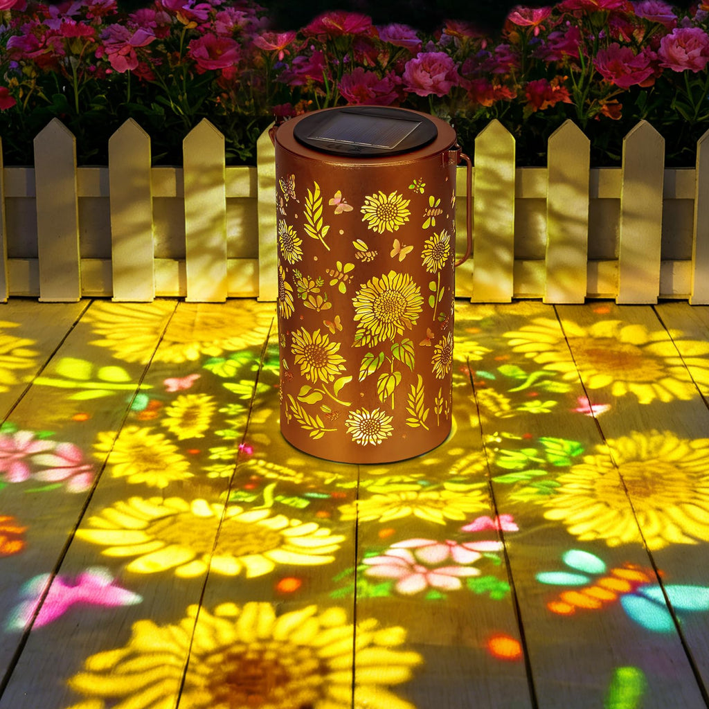 Sonnenblume Solarlampe Außen – Gartendeko hängend, Geschenk für Frauen