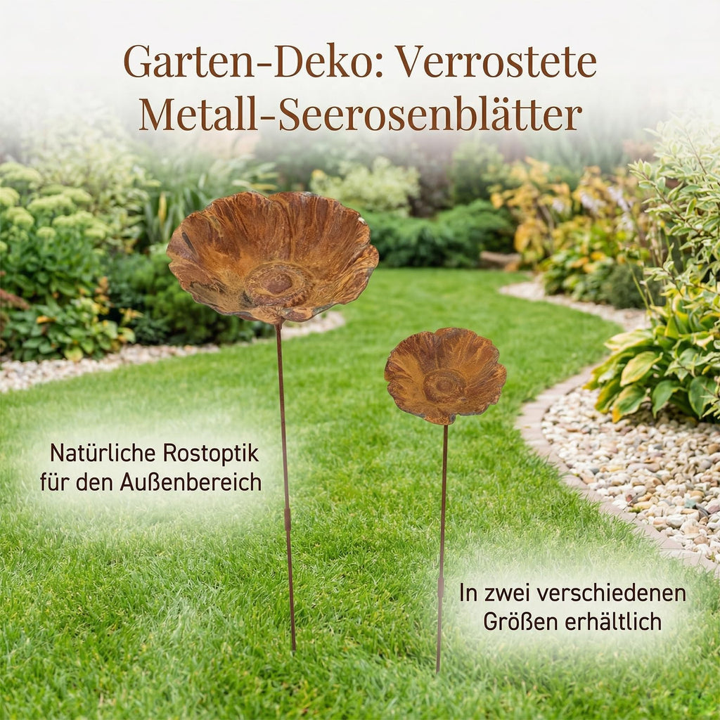 Huicare Regenfänger Gartenstecker Rost Vintage – Insektentränke Eisen Deko
