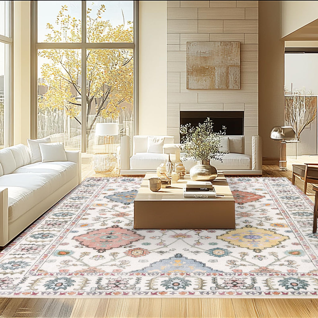 Boho Rug 160x230 cm Vintage – Soft Non-Slip Rug for Living Room, Dining Room & Bedroom