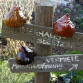 Hühner Deko 3er Set 🐔 Lustige Keramik Gartenfiguren für Balkon Terrasse & Garten
