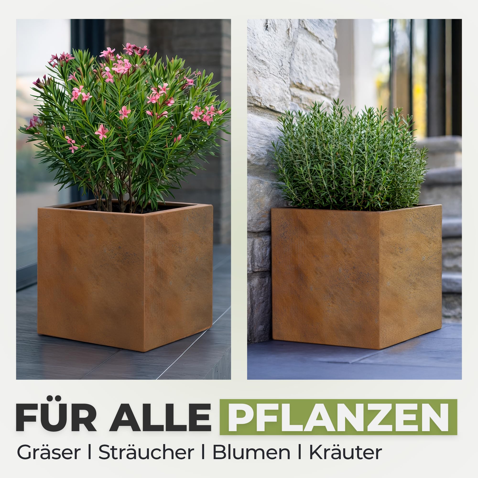 Pflanzkübel Cortenstahl Rostoptik 🧱 Moderner Blumentopf für Garten Balkon Terrasse