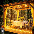 Dekofun LED Lichtervorhang 3×3 m, 300 Warmweiße LEDs, 8 Modi, IP65 für Innen & Außen