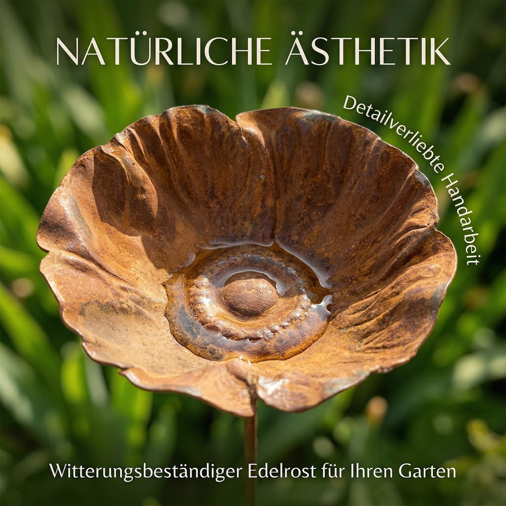 Huicare Regenfänger Gartenstecker Rost Vintage – Insektentränke Eisen Deko