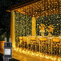 Warmweißer LED Lichtervorhang – Gemütliche Deko für Garten, Balkon & Zuhause