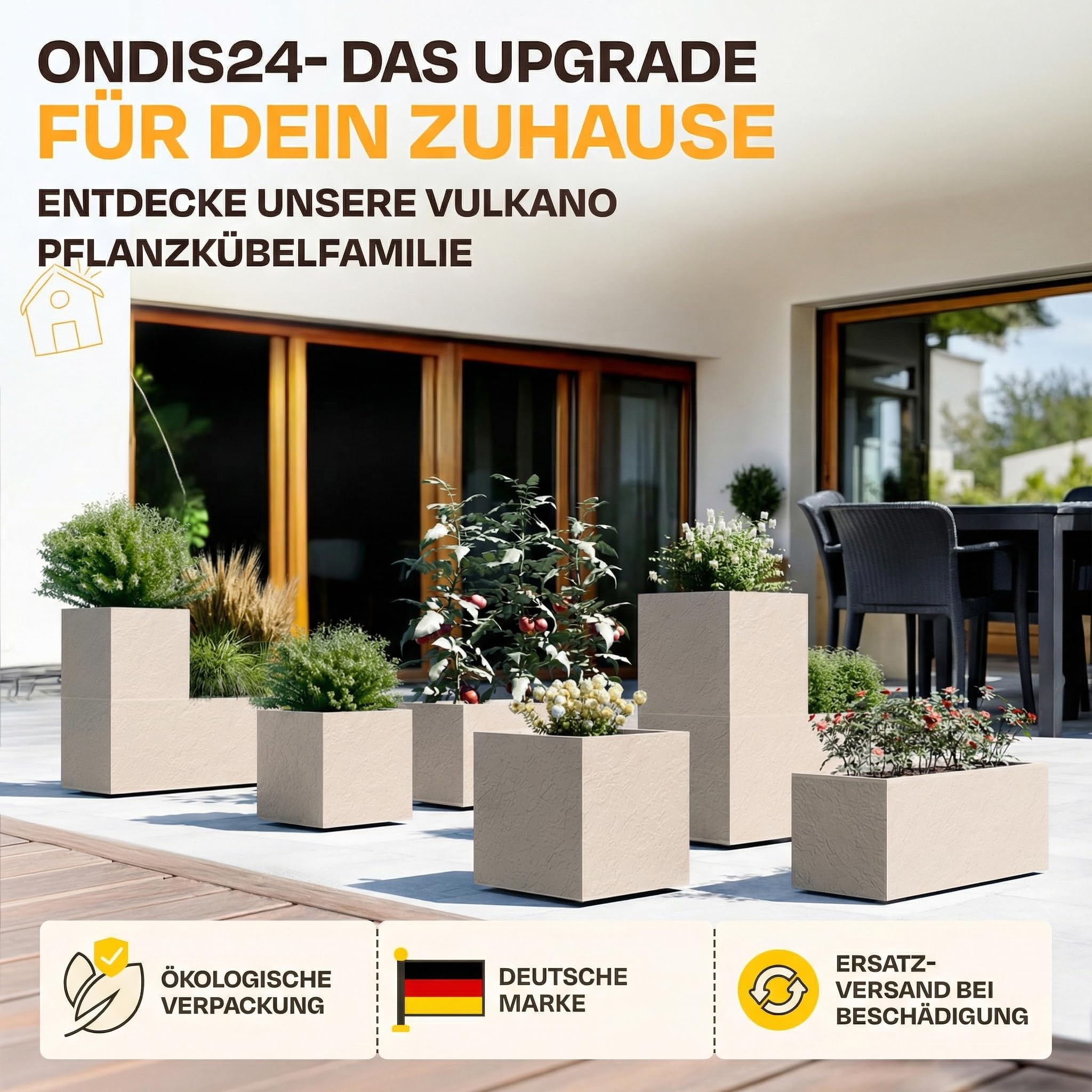 Moderner Pflanzkübel 50L für Balkon & Garten – Stilvoll & wetterfest