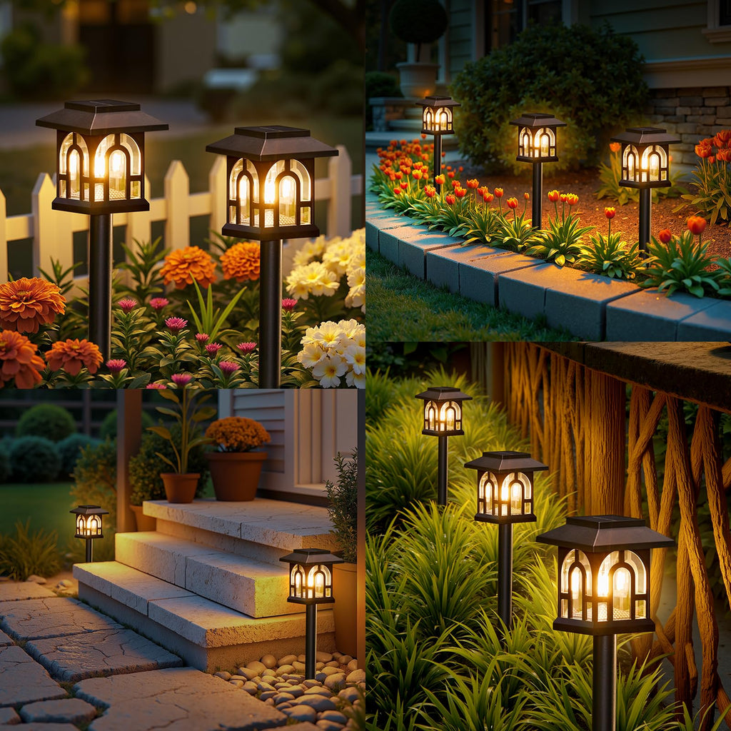 TuyLuxe Solarlampen Garten 8er Set – LED Außenleuchten warmweiß wasserdicht