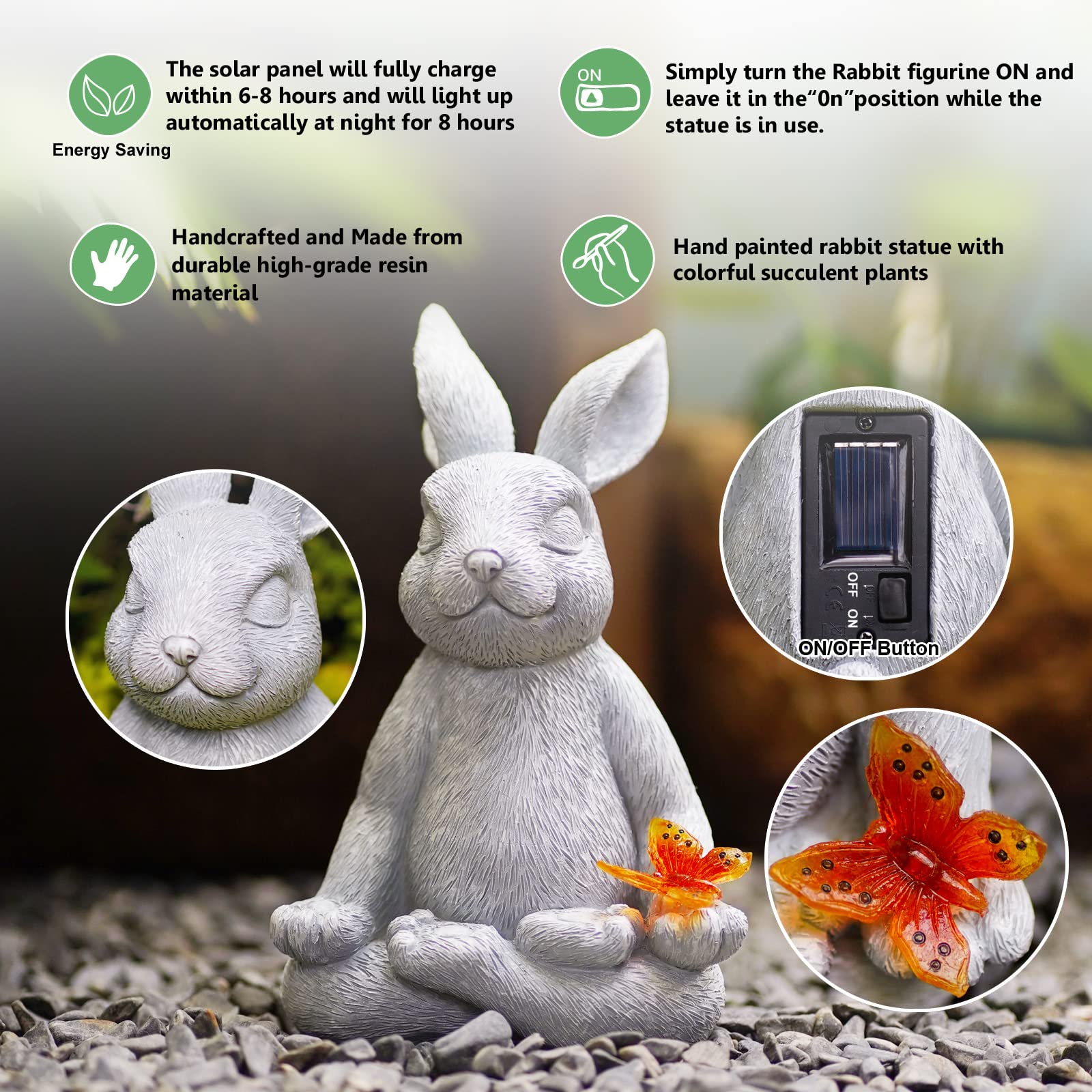 Yoga Hase Gartenfigur – Meditierende Kaninchen Deko für Garten, Balkon & Ostern