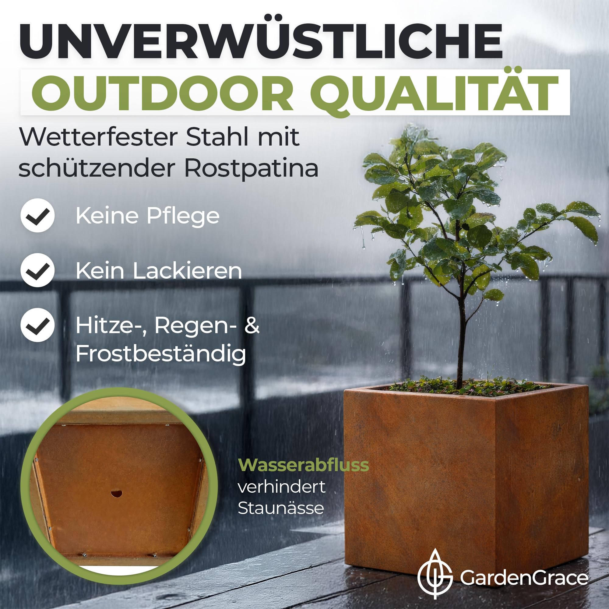 Pflanzkübel Cortenstahl Rostoptik 🧱 Moderner Blumentopf für Garten Balkon Terrasse