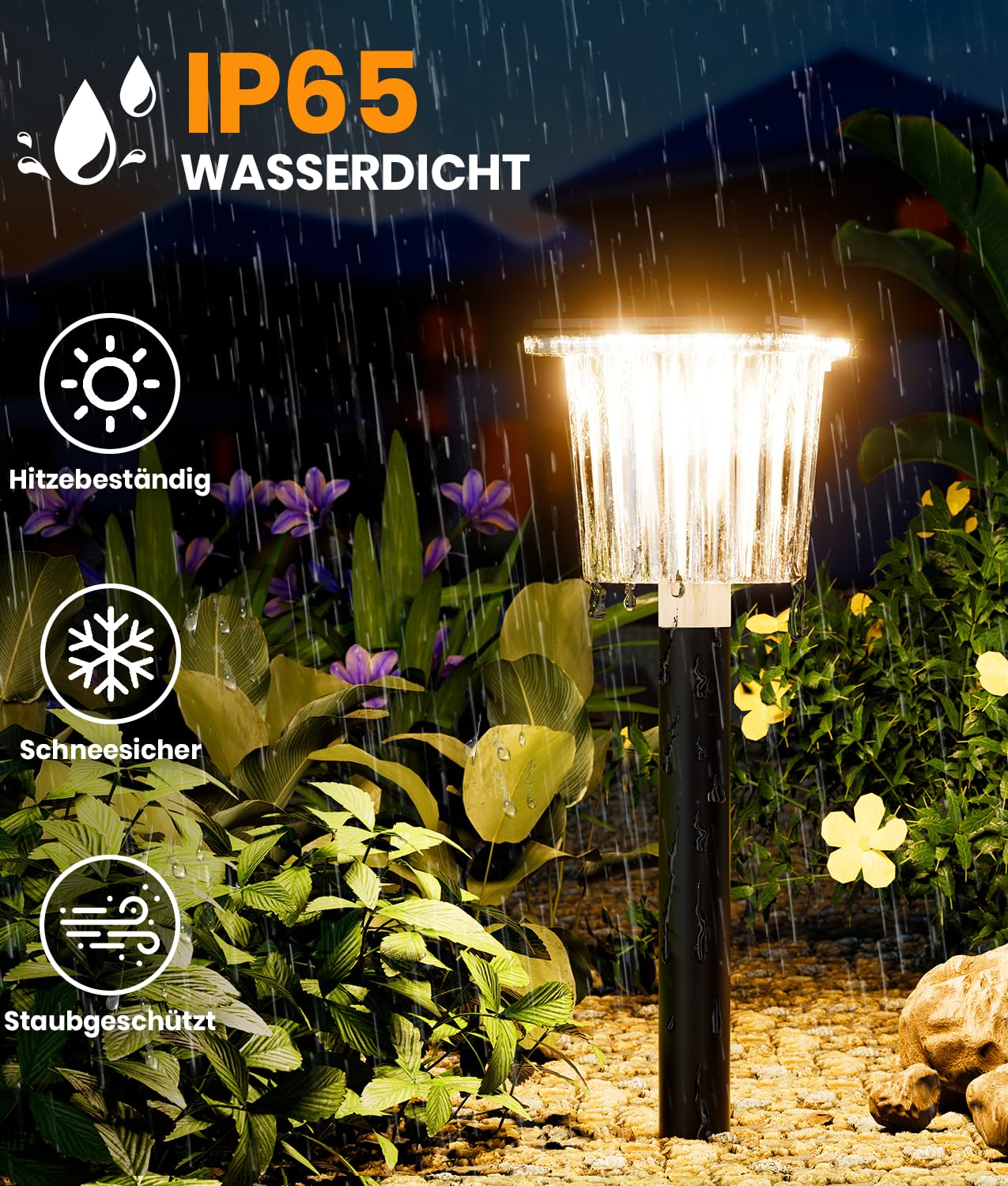 Solarleuchten Garten 6er Set hell winterfest wasserdicht Wege Terrasse Rasen