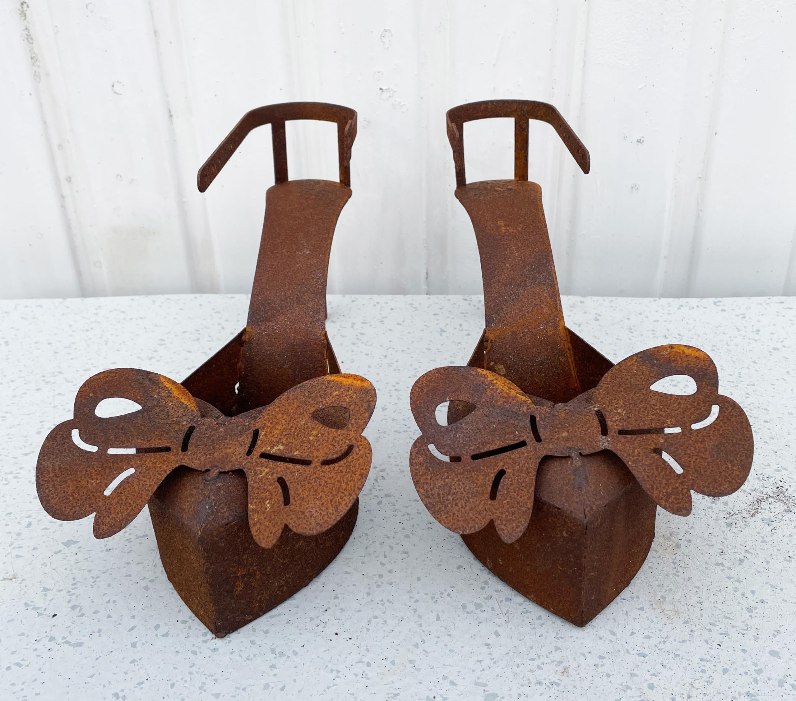 Pflanzschuhe Edelrost 2er Set Pumps – Shabby Gartendeko Blumentopf wetterfest
