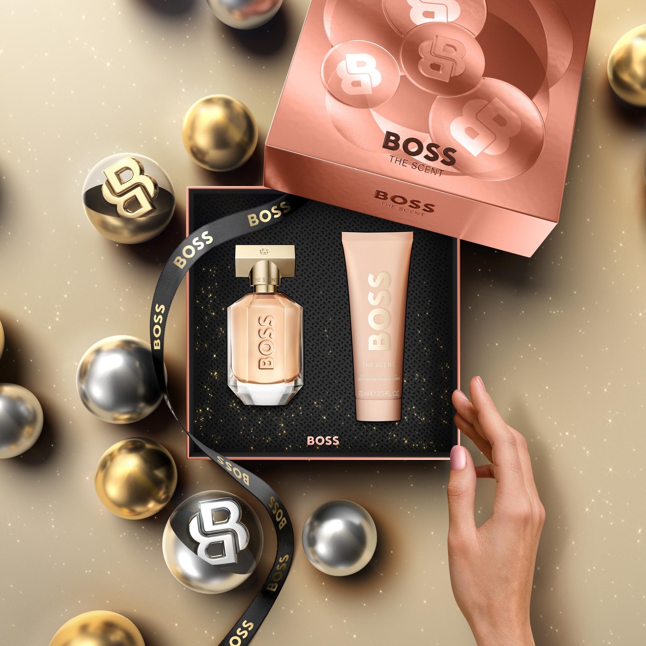 BOSS The Scent Eau de Parfum & Body Lotion Geschenkset für Damen 50 ml + 75 ml