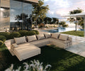 Gartenmöbel Lounge Set Beige für Terrasse & Balkon – Modernes Ecksofa Outdoor