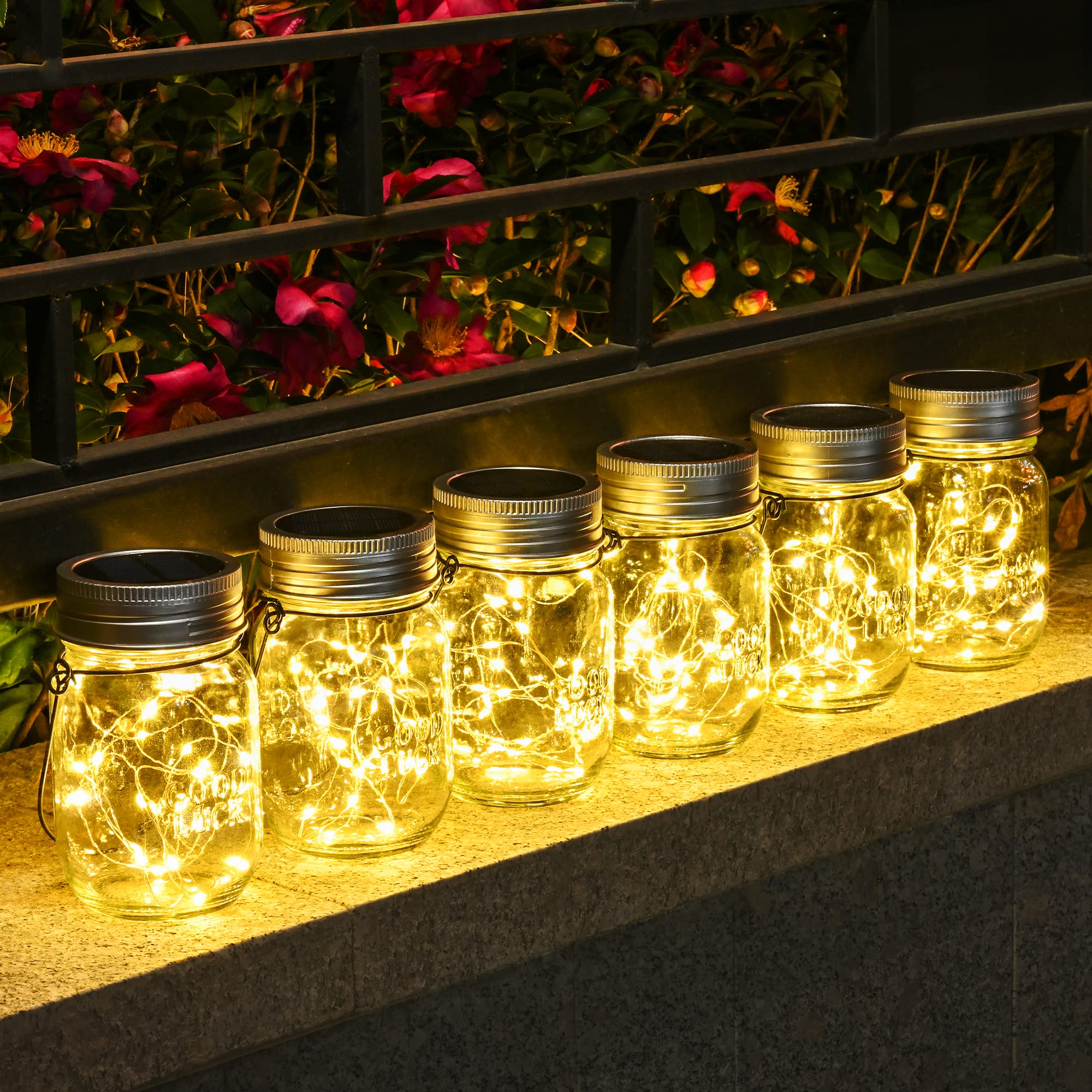 Solpex Solar Laternen 6er Set – LED Solargläser für Garten, Balkon, Terrasse & Deko