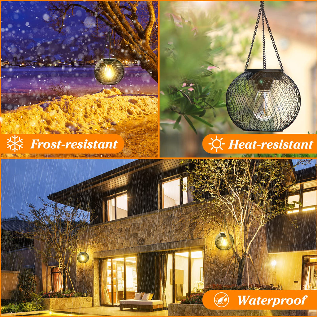 KagoLing Solar Laterne Hängend 2er Set – LED Solarlampen für Garten, Balkon & Terrasse