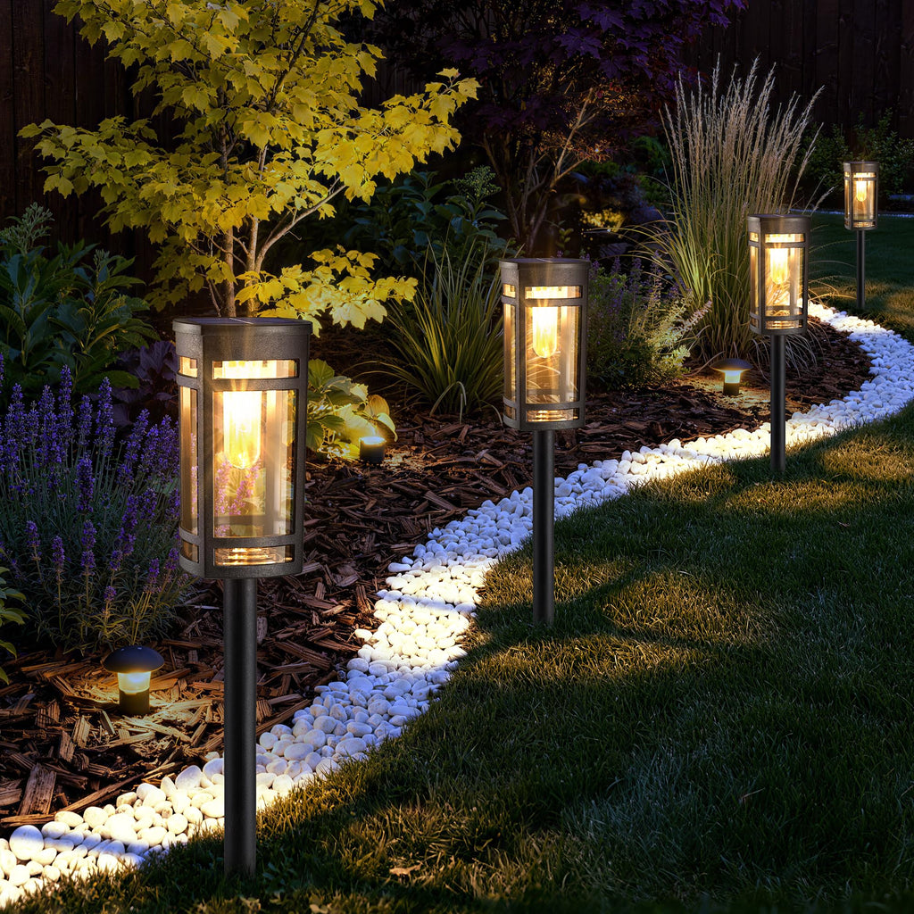 Solar Wegeleuchten Garten 6er Set warmweiß LED wasserdicht Terrasse Rasen