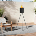 Feuersäule Edelstahl raucharme Pelletfackel Outdoor mit Tragetasche