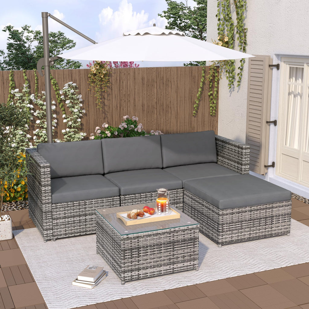 Moderne Polyrattan Lounge Grau für Balkon & Garten – Stilvoll & Wetterfest