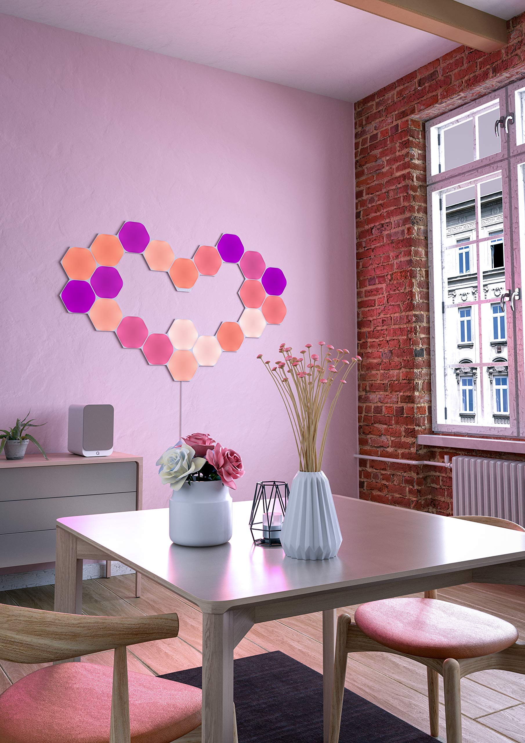 Nanoleaf Shapes Hexagon Starter Kit – Smarte RGBW LED Wandpaneele mit WLAN, 15 Panels