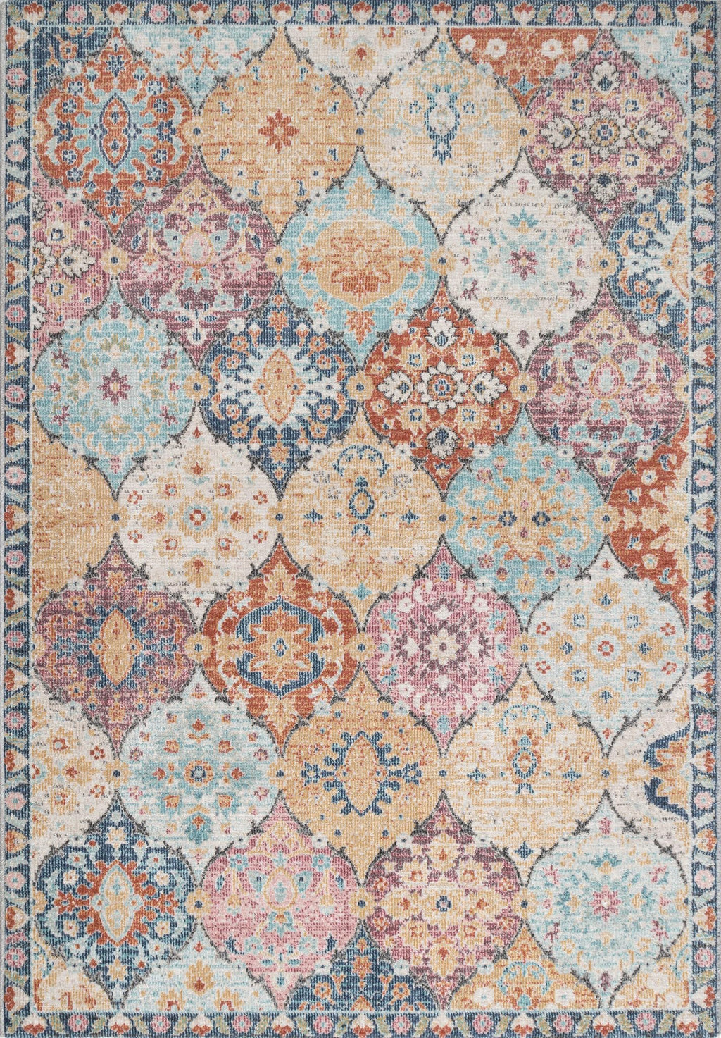 Outdoor Teppich Palma 160x230 cm – wetterfester Balkon & Garten Teppich UV-beständig bunt
