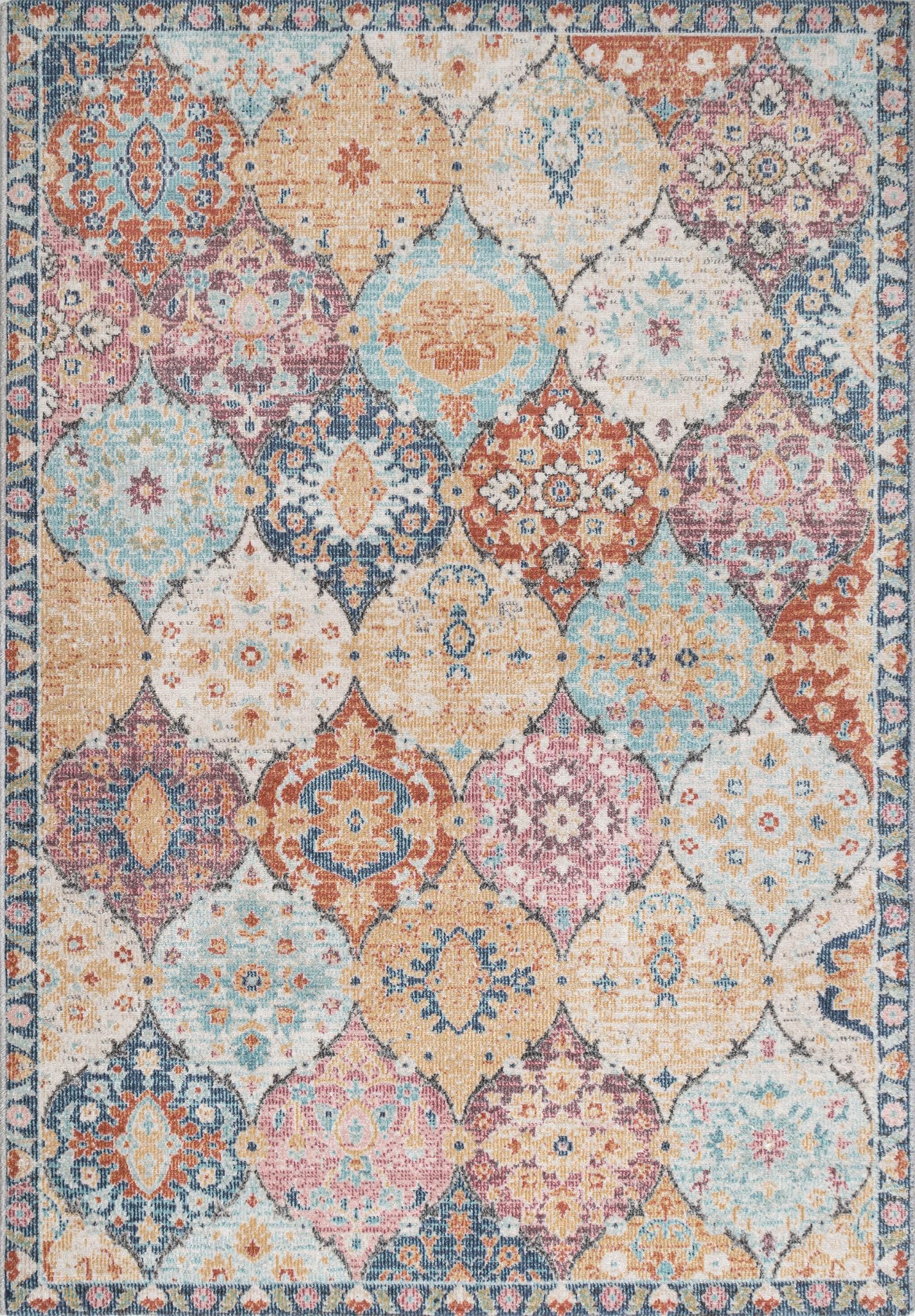 Outdoor Teppich Palma 160x230 cm – wetterfester Balkon & Garten Teppich UV-beständig bunt