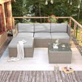 Polyrattan Gartenmöbel Set für 3–4 Personen – Lounge Sofa mit Tisch & Hocker, wetterfest