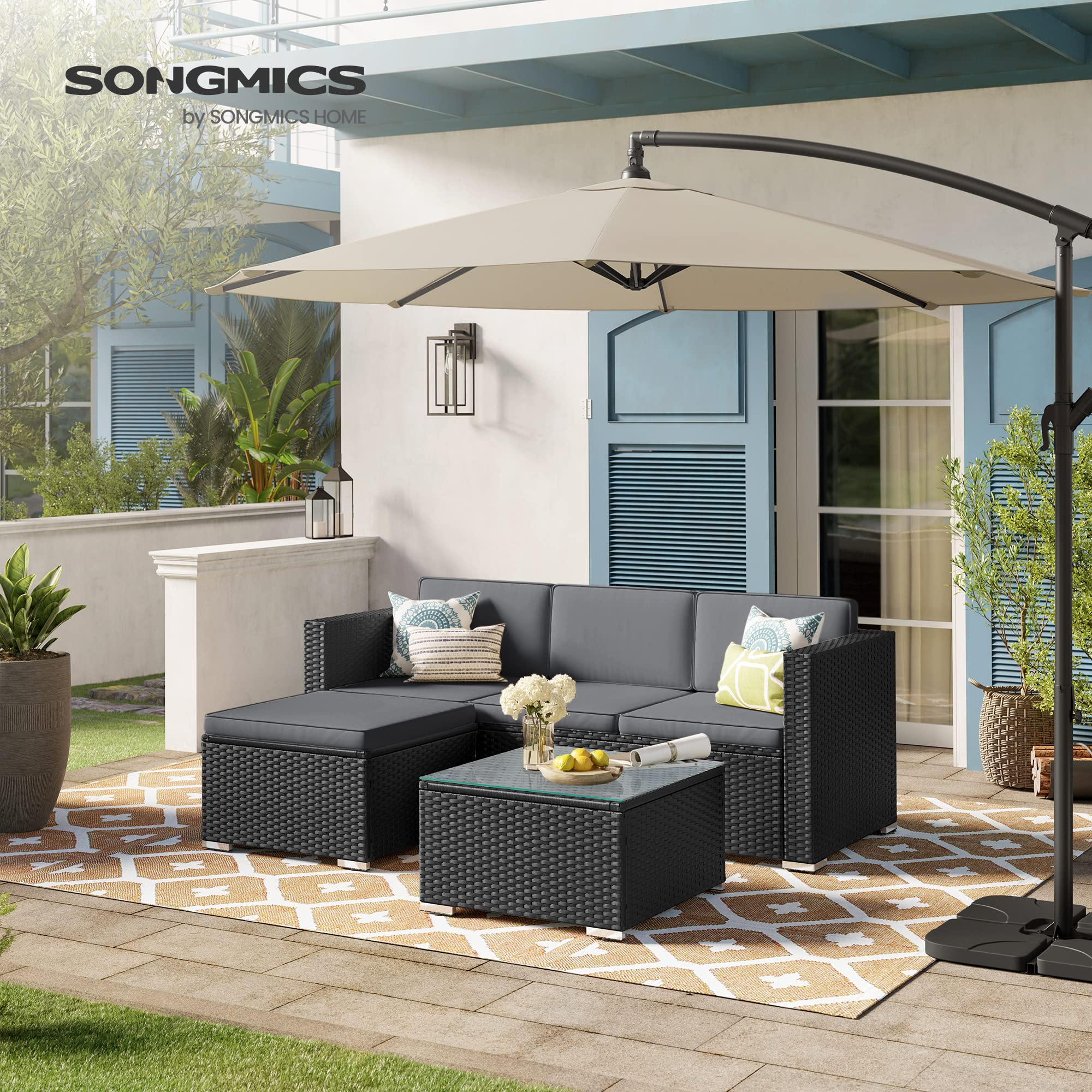 Polyrattan Gartenmöbel Set für Balkon & Terrasse – Modernes Lounge Set mit Komfort