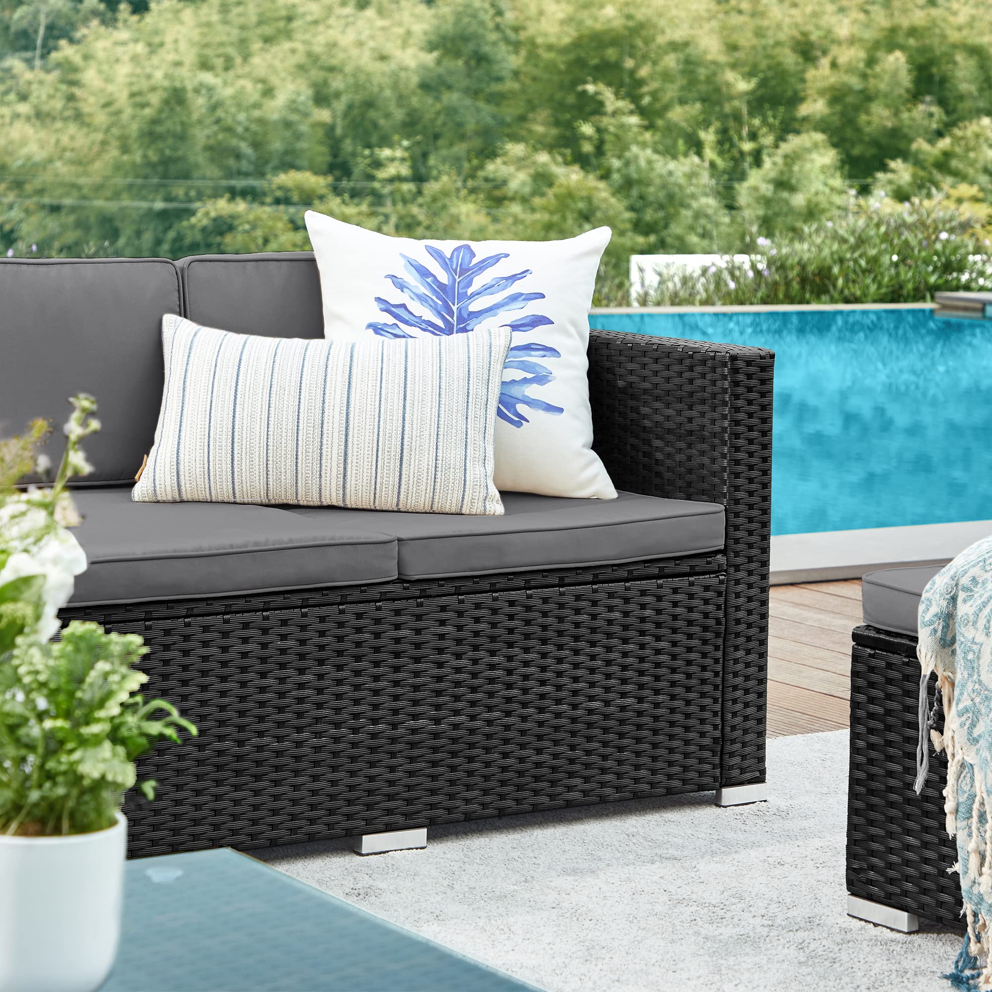 Polyrattan Gartenmöbel Set für Balkon & Terrasse – Modernes Lounge Set mit Komfort