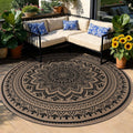 Runder Teppich Jute Look – Moderner Wohn & Balkon Teppich 120 cm