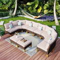 MFSTUDIO Polyrattan Lounge Set – wetterfeste Gartenmöbel Sitzgruppe mit wasserdichten Kissen
