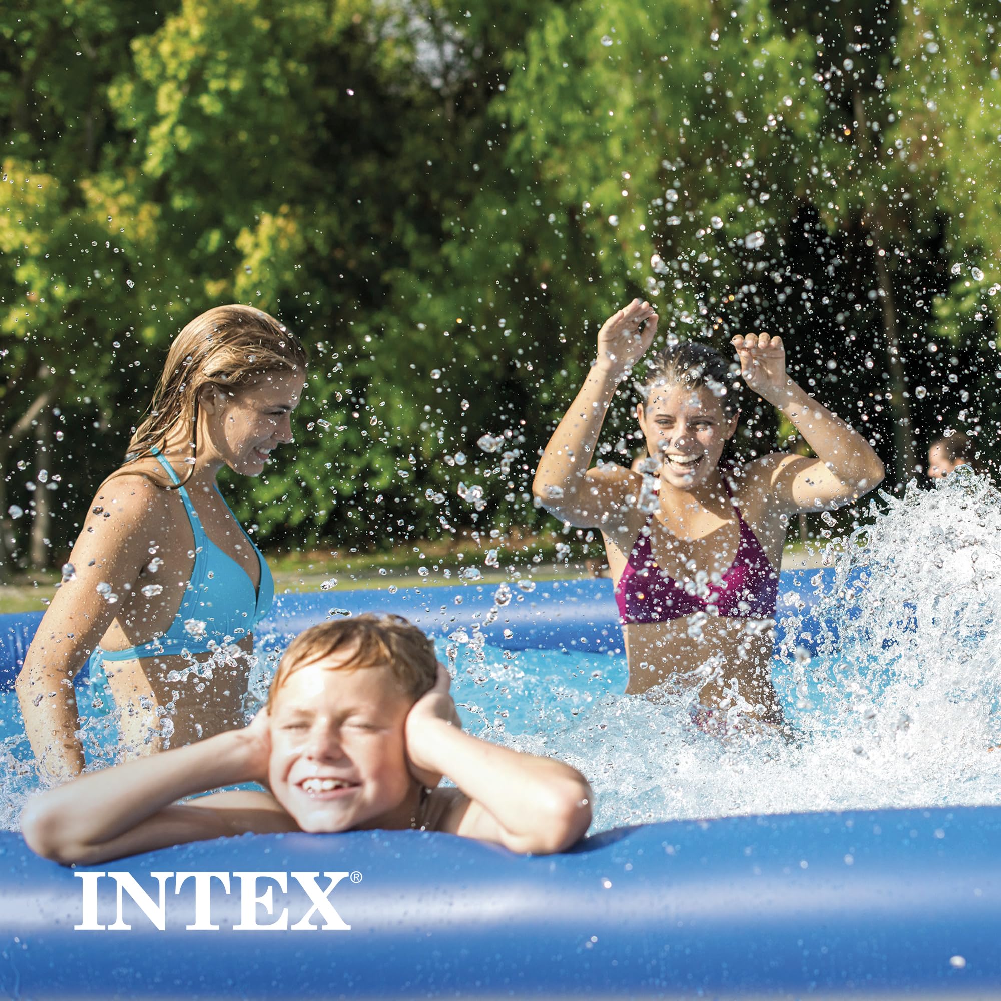 Intex Easy Set Aufstellpool Ø 305 cm – runder Gartenpool für Kinder, Blau