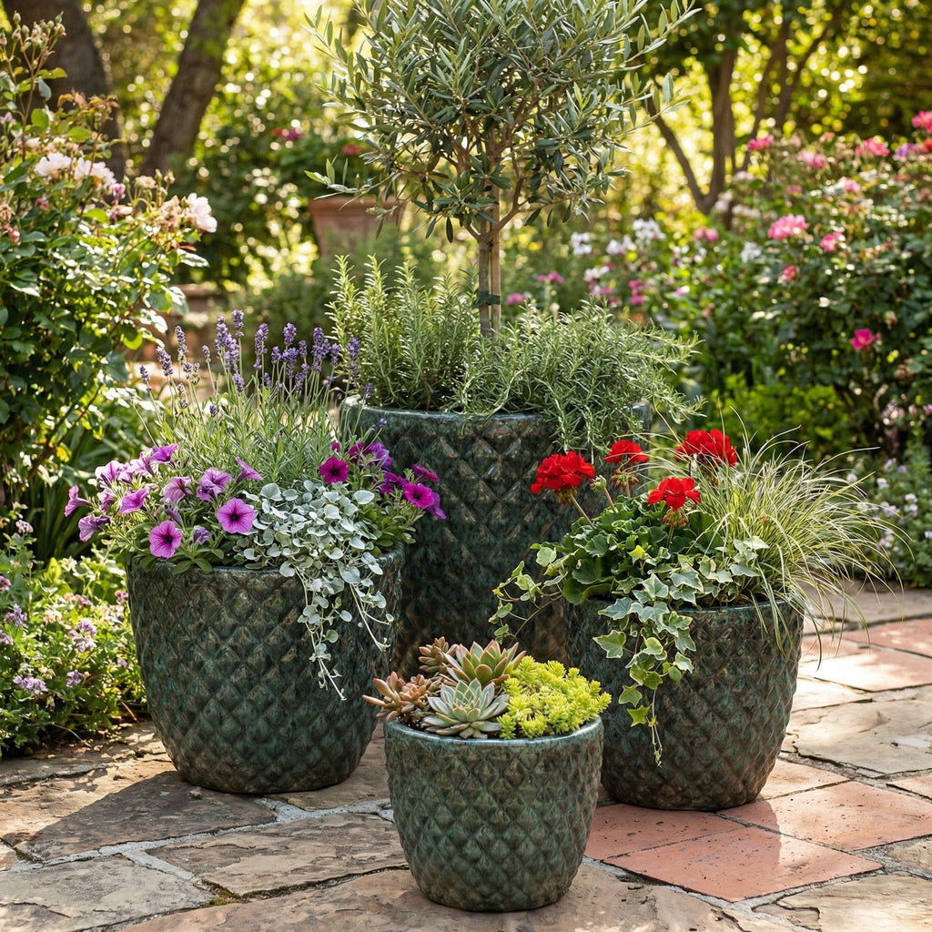 Großer Keramik Pflanzkübel frostfest – Moderner Blumentopf für Garten & Terrasse