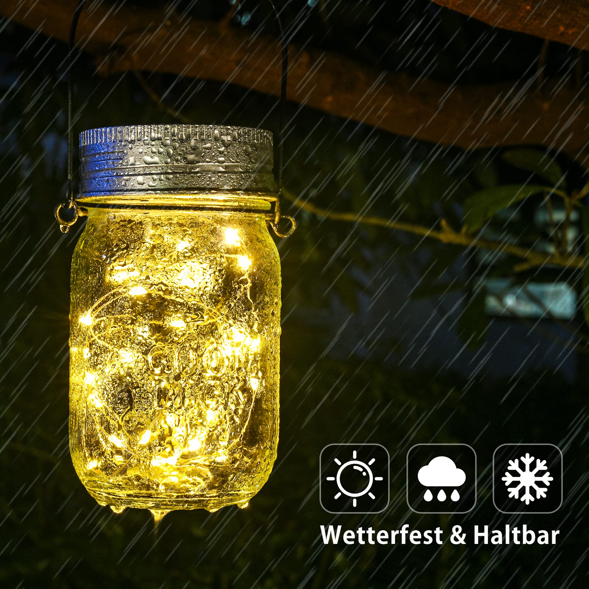 Solpex Solar Laternen 6er Set – LED Solargläser für Garten, Balkon, Terrasse & Deko