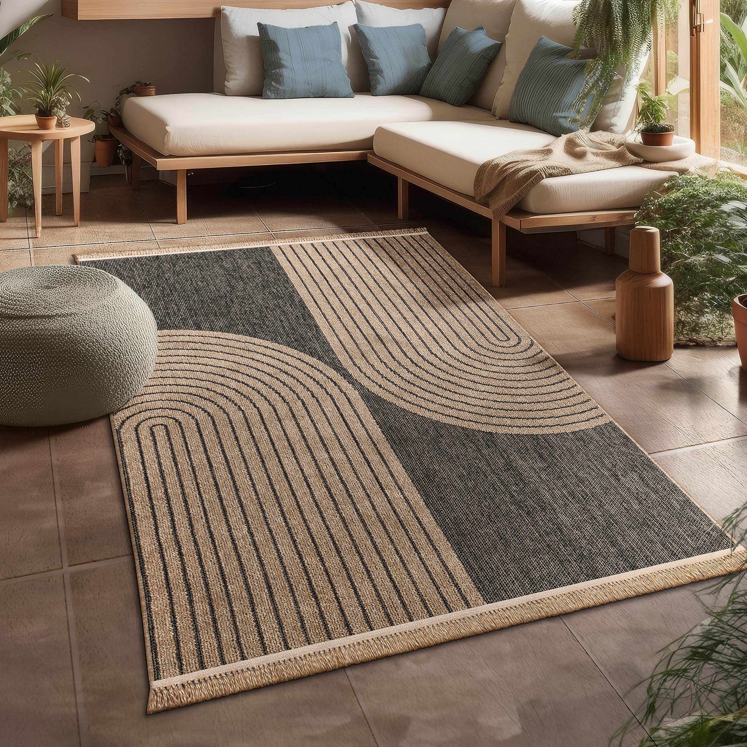 Moderner Outdoor Teppich für Balkon, Terrasse & Garten – Wetterfest & Pflegeleicht